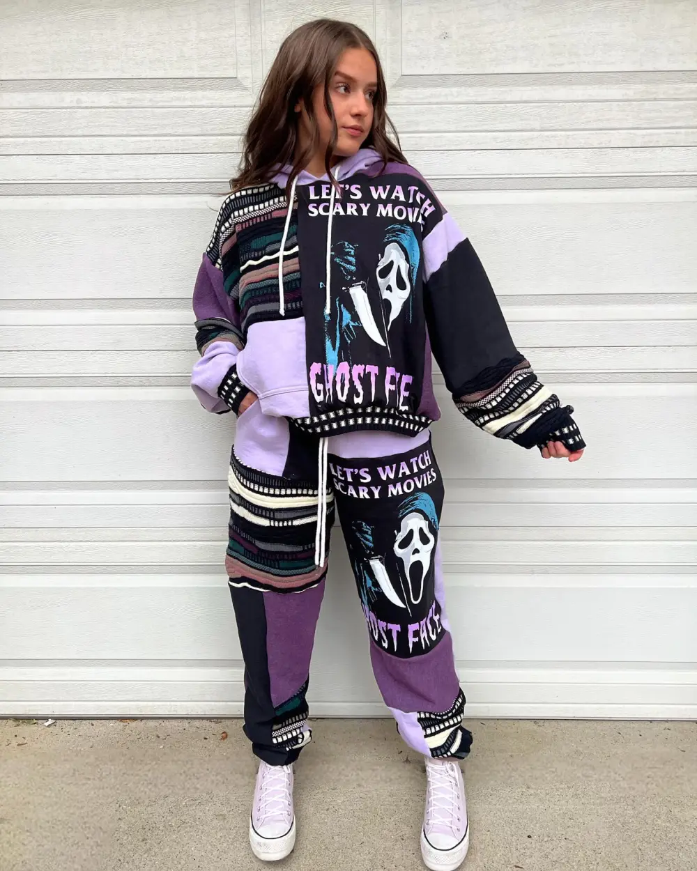 Purple 2 piece set tops and bottoms how perfect and cozy piece for your Halloween day