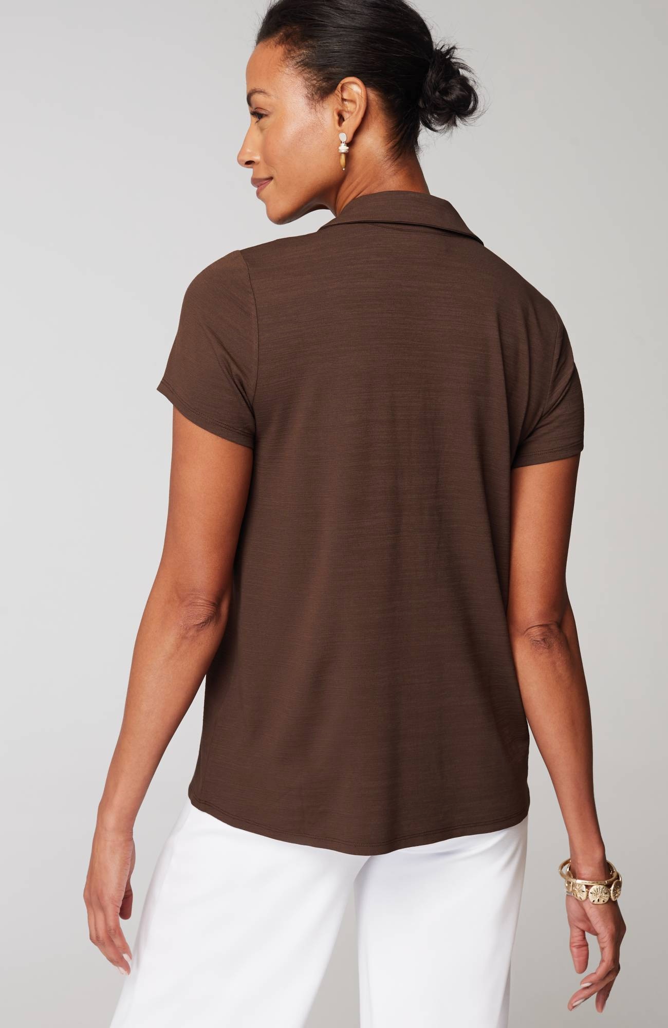 Wearever Slub-Knit Polo Top