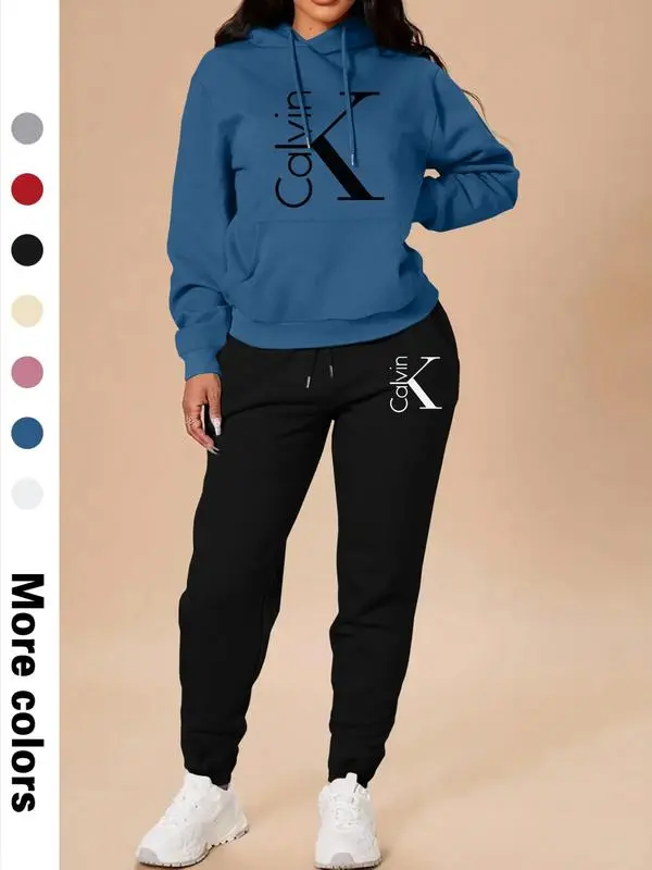 Women's Casual Hooded Sweatshirt Set