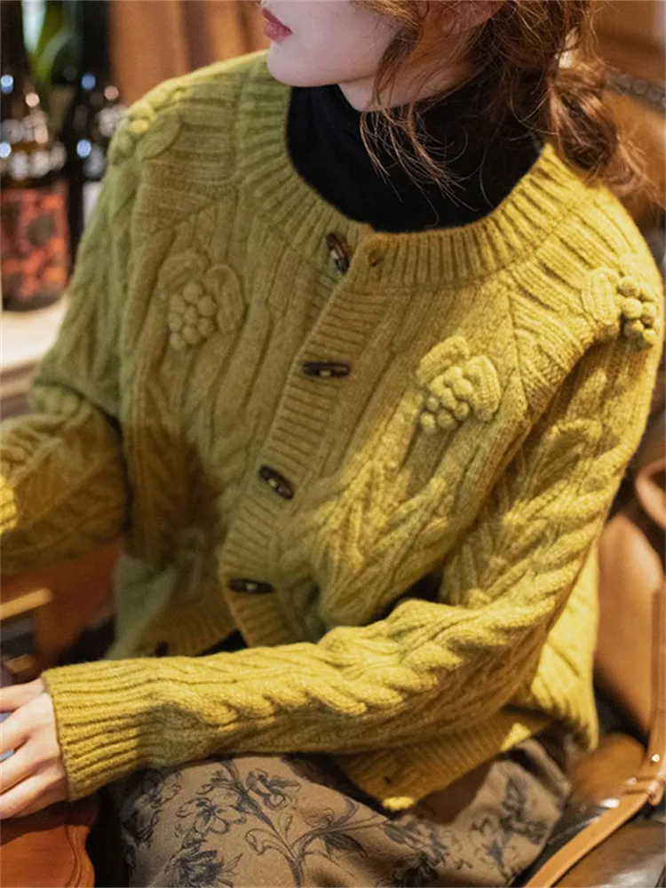 Elegant Retro Gentle Knitted Sweater Jacket