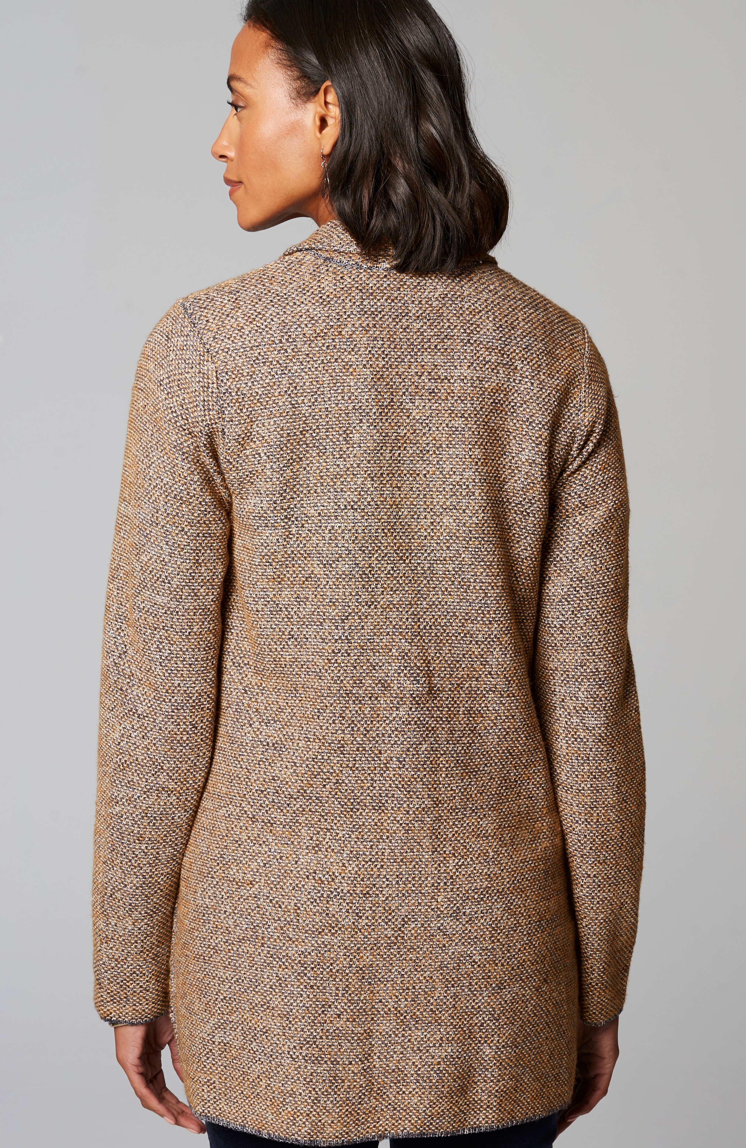 Tweed-Textured Sweater-Jacket