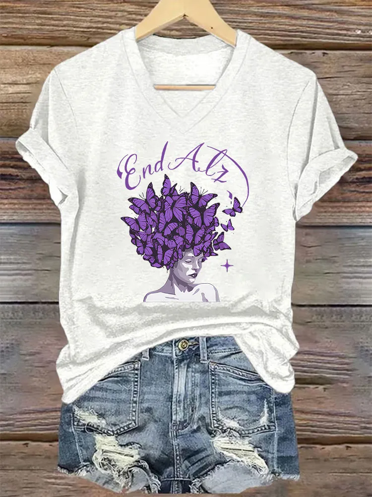 Women's Alzheimer's Print Casual T-Shirt