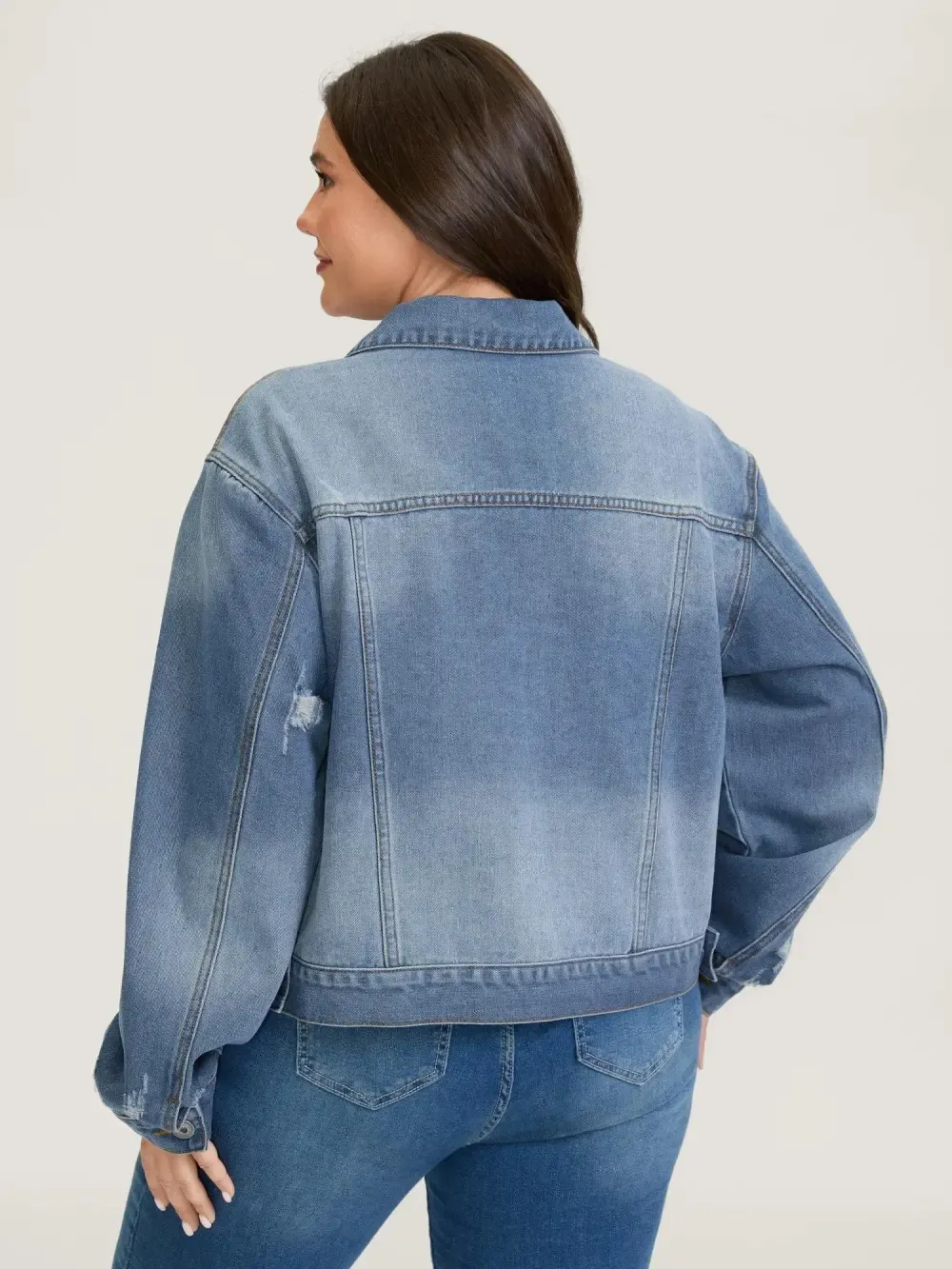 Denim Chest Flaps Cropped Jacket
