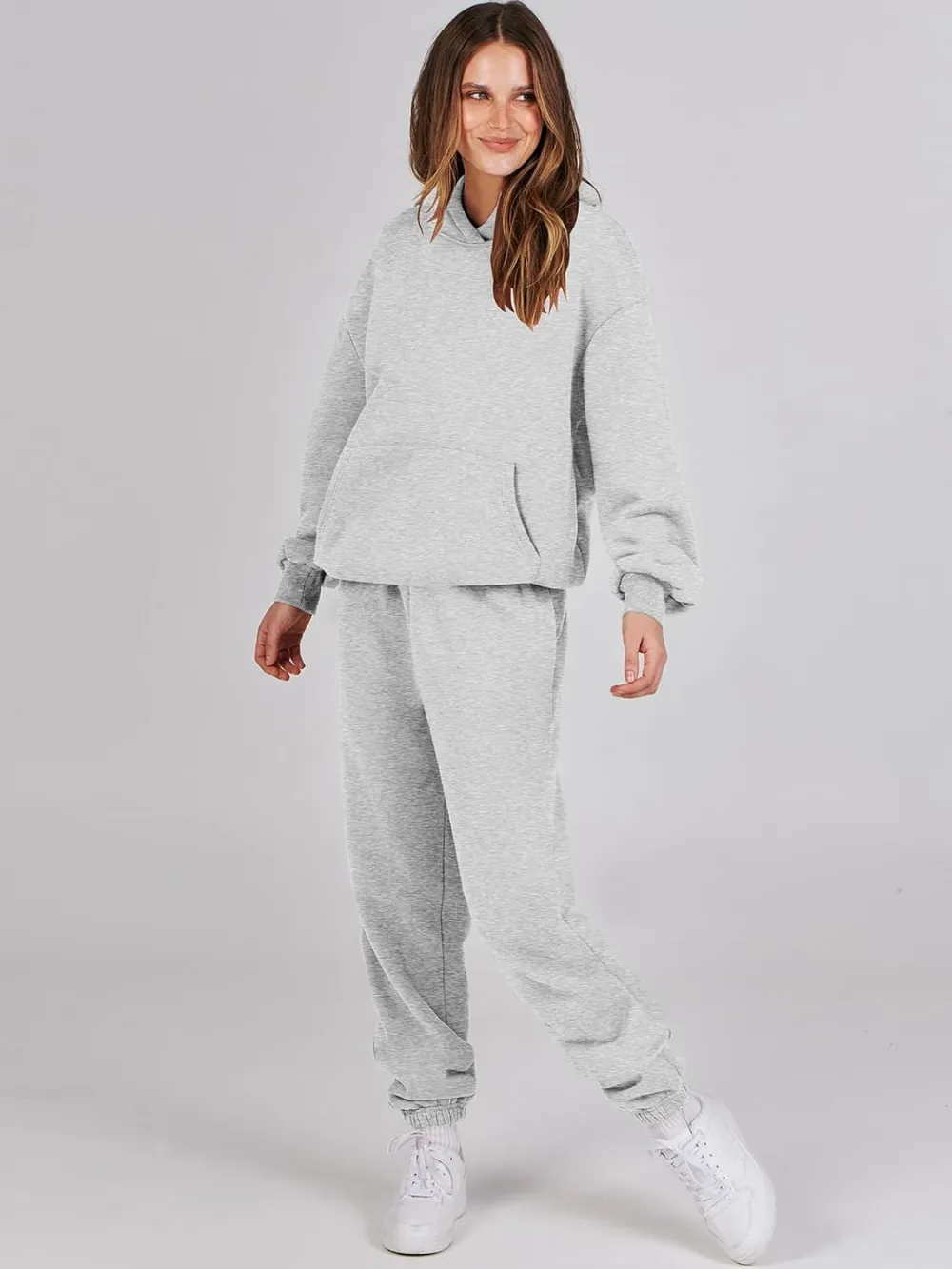 (Clearance Sale $1.99⚡) 2024 Women's Fall Oversized Casual Hoodie Two Piece Sweatshirt Jogging Pants Sweatshirt Set