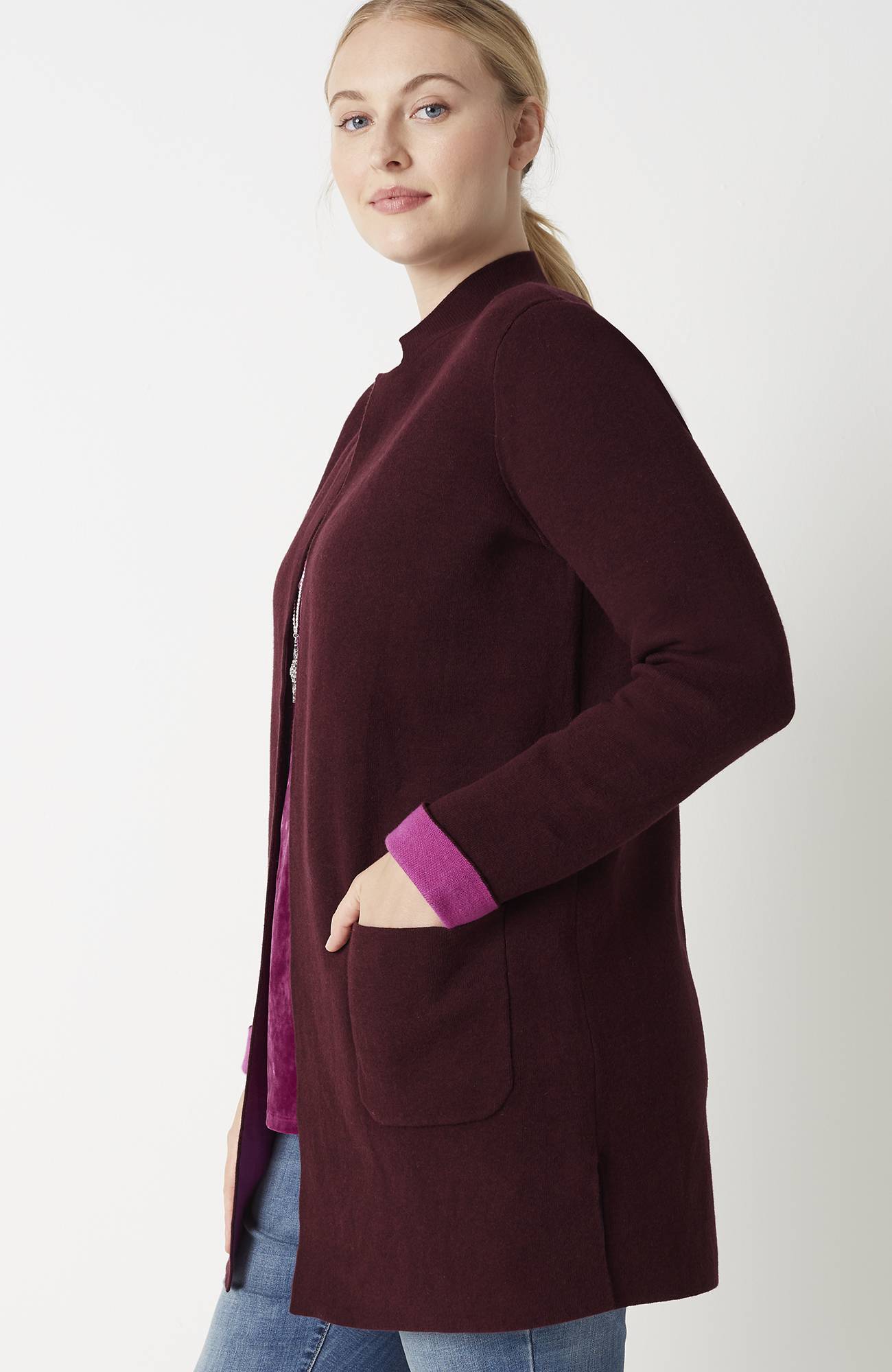 majestic open-front cardi