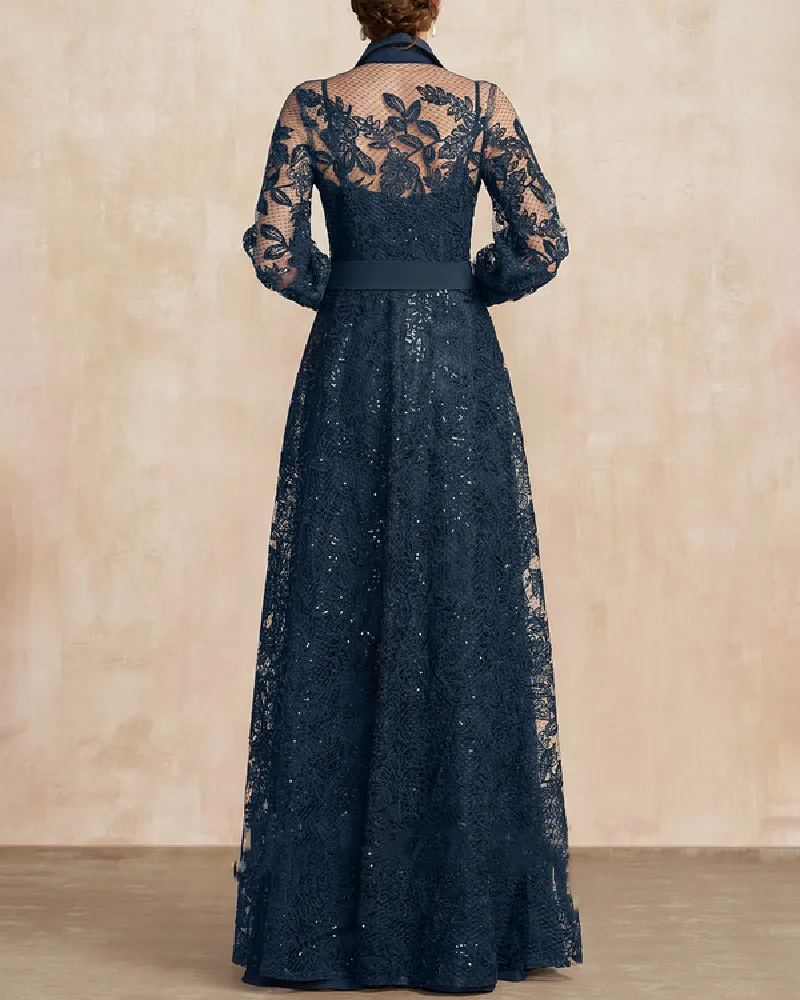 FASHION ELEGANT LACE EMBROIDERED DRESS