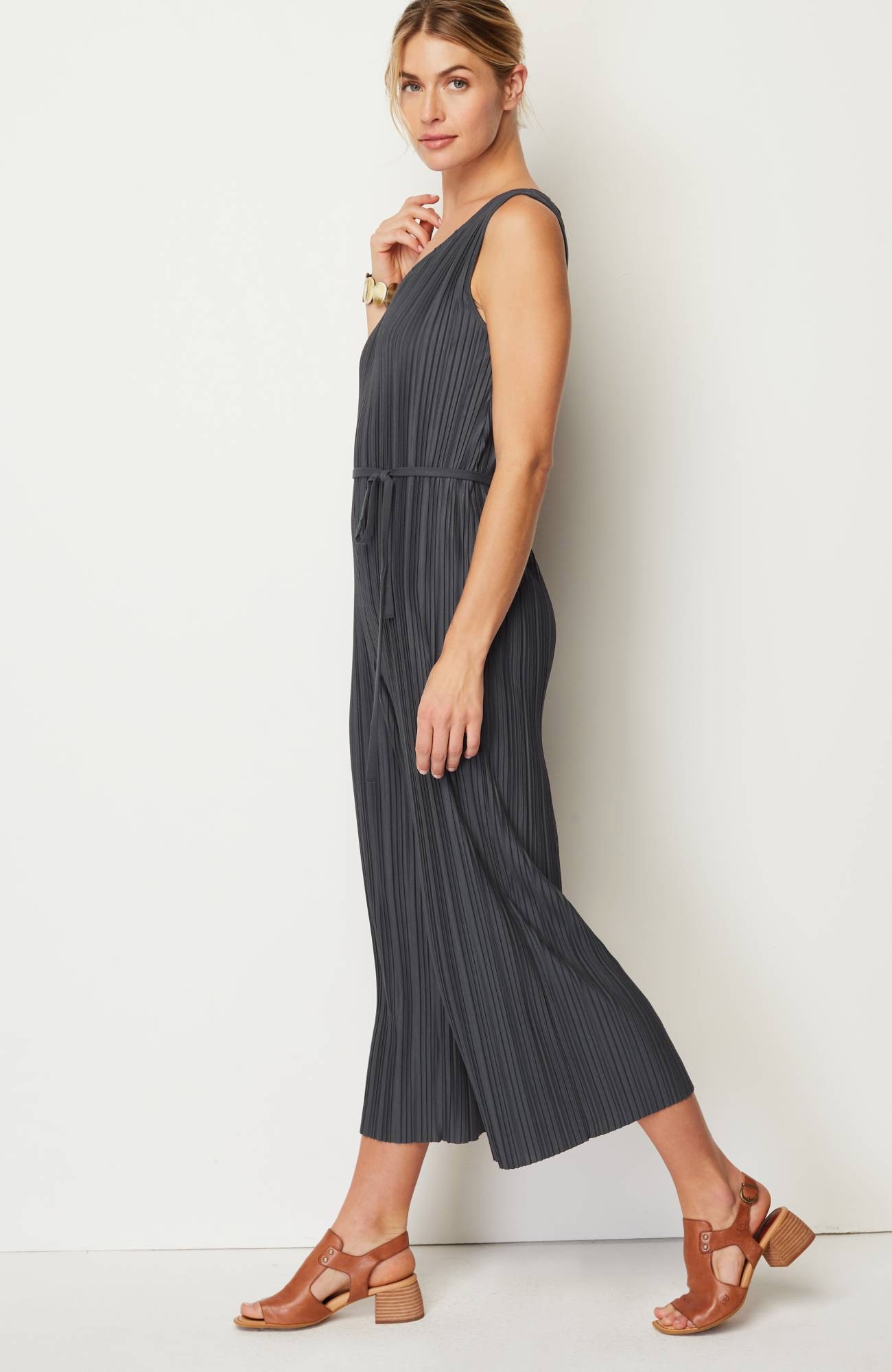 Pure Jill Pleated Knit Jumpsuit