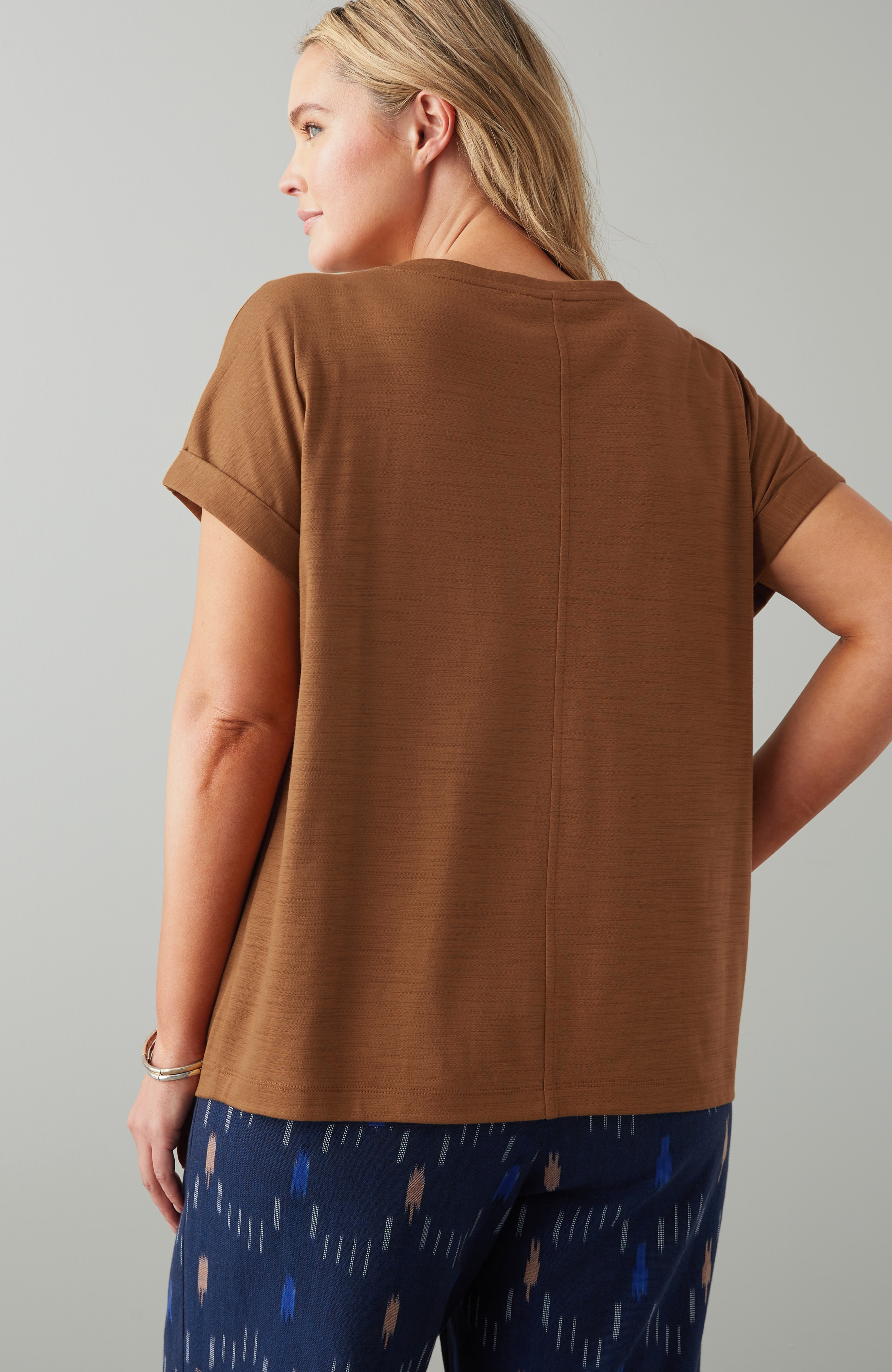 Pure Jill Slub Boat-Neck Tee