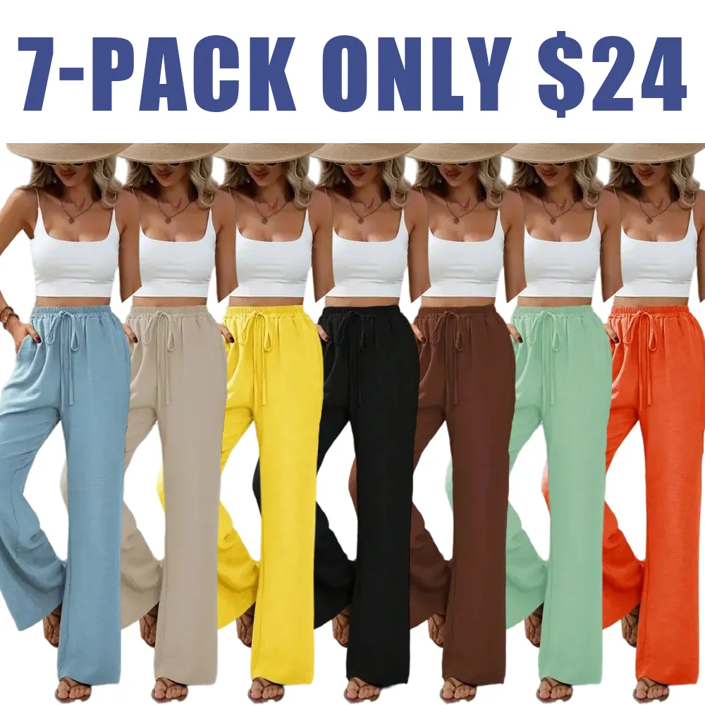 Women’s High Waist Wide Leg Pants with Pockets