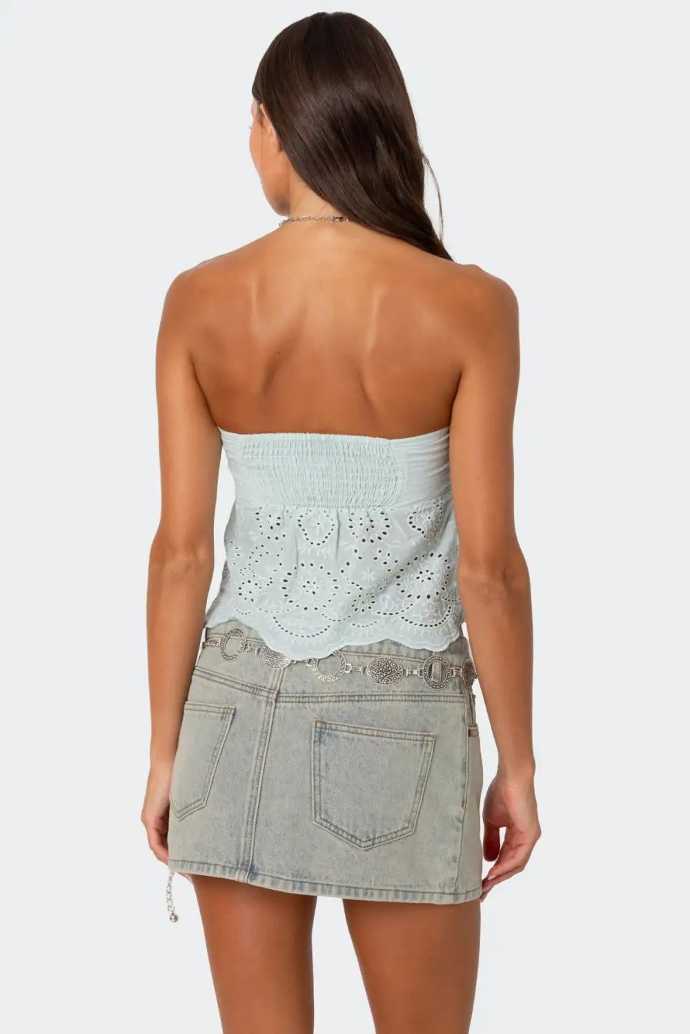 Scalloped Eyelet Tube Top33