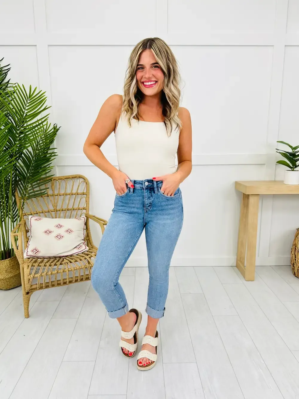 Dreaming of Summer Tummy Control Capri Jeans