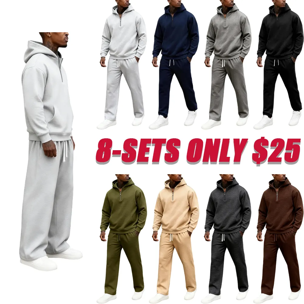 Men's Solid Color Two-Piece Sportswear