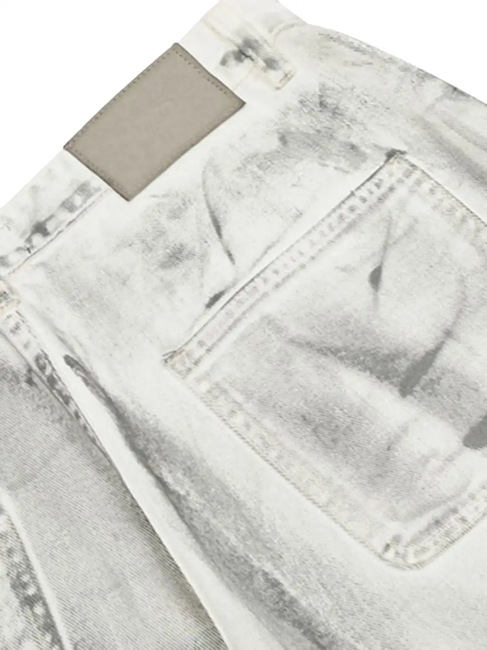 Loose-fitting Multi-pocket Smudged Design Work Jeans - 2120