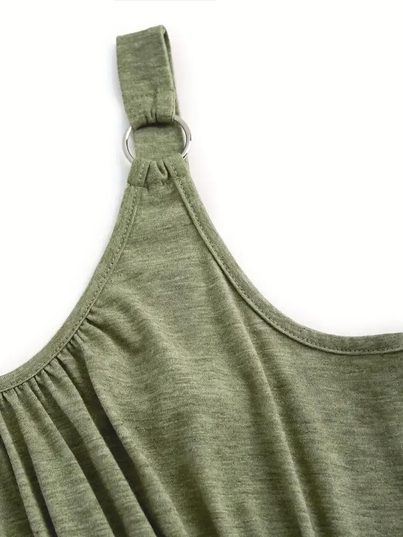 Women's Lace-Up Tie Front A-Line Tank Dress – Casual Summer Style