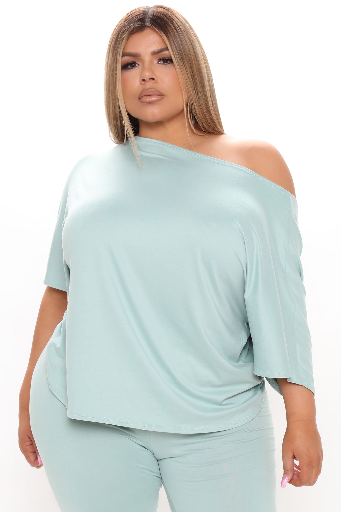 Don't Get This Twisted Short Sleeve Pant Set - Sage