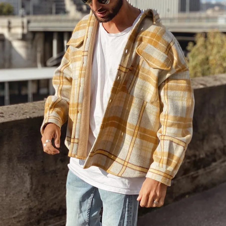 Mens Fashion Check Coat