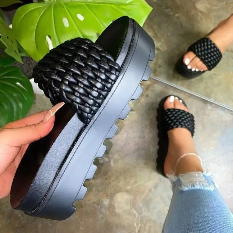 Women's Sandals Summer Flat Shoes 2021 Female Casual Wedge Slides Sandal Woman Platform Shoes Ladies Outdoor Beach Footwear