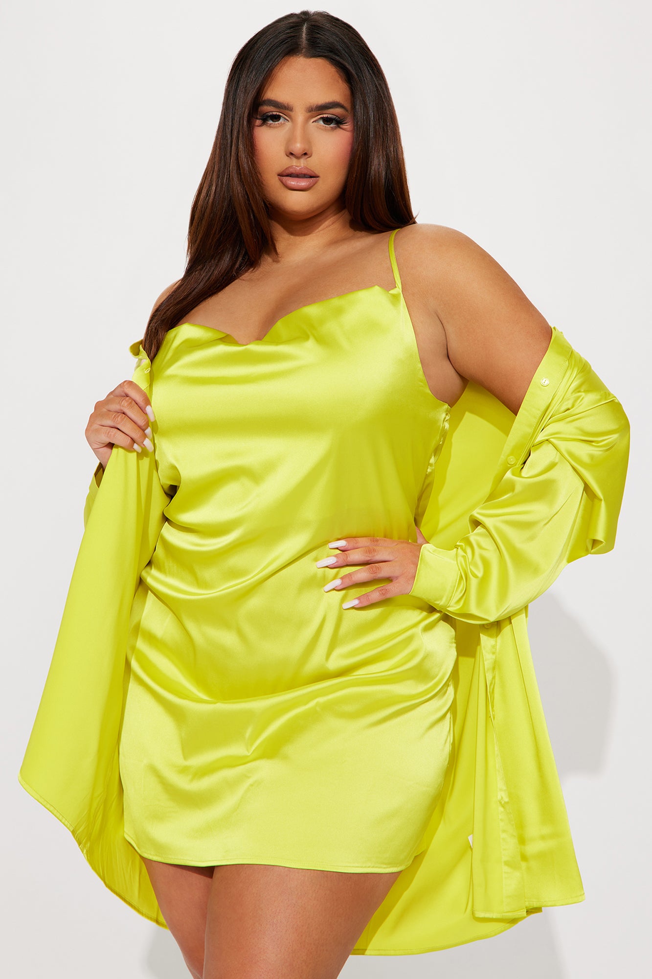 Stella Mini Dress Set - Neon Yellow