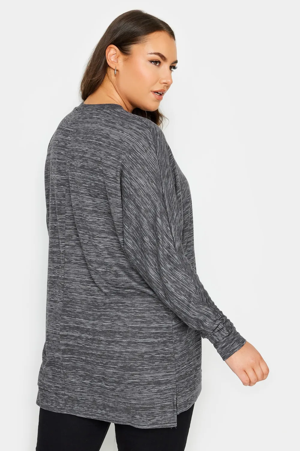 YOURS LUXURY Curve Grey Front Seam Detail Jumper