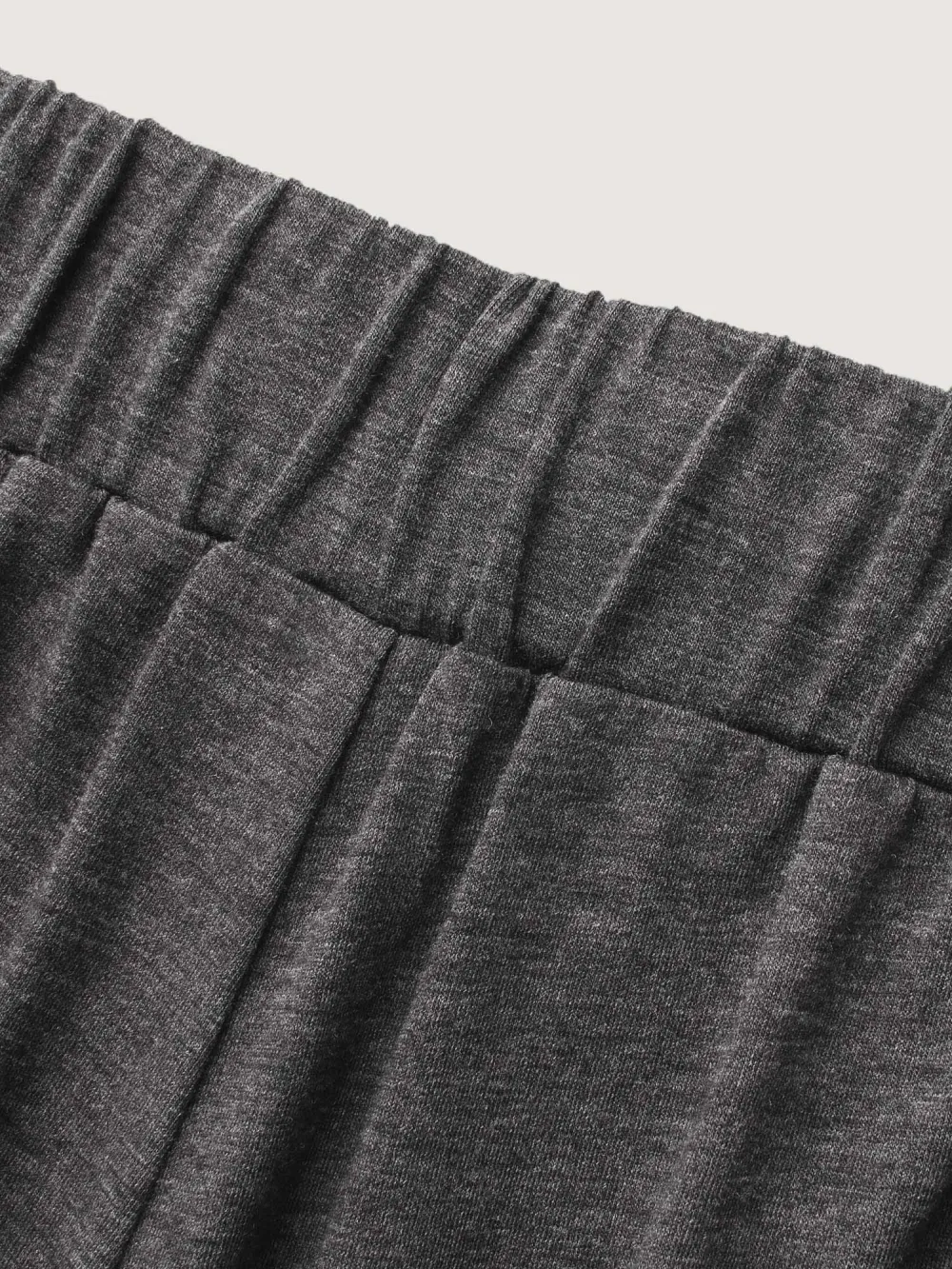 Solid Elastic Waist Wide Leg Lounge Bottoms