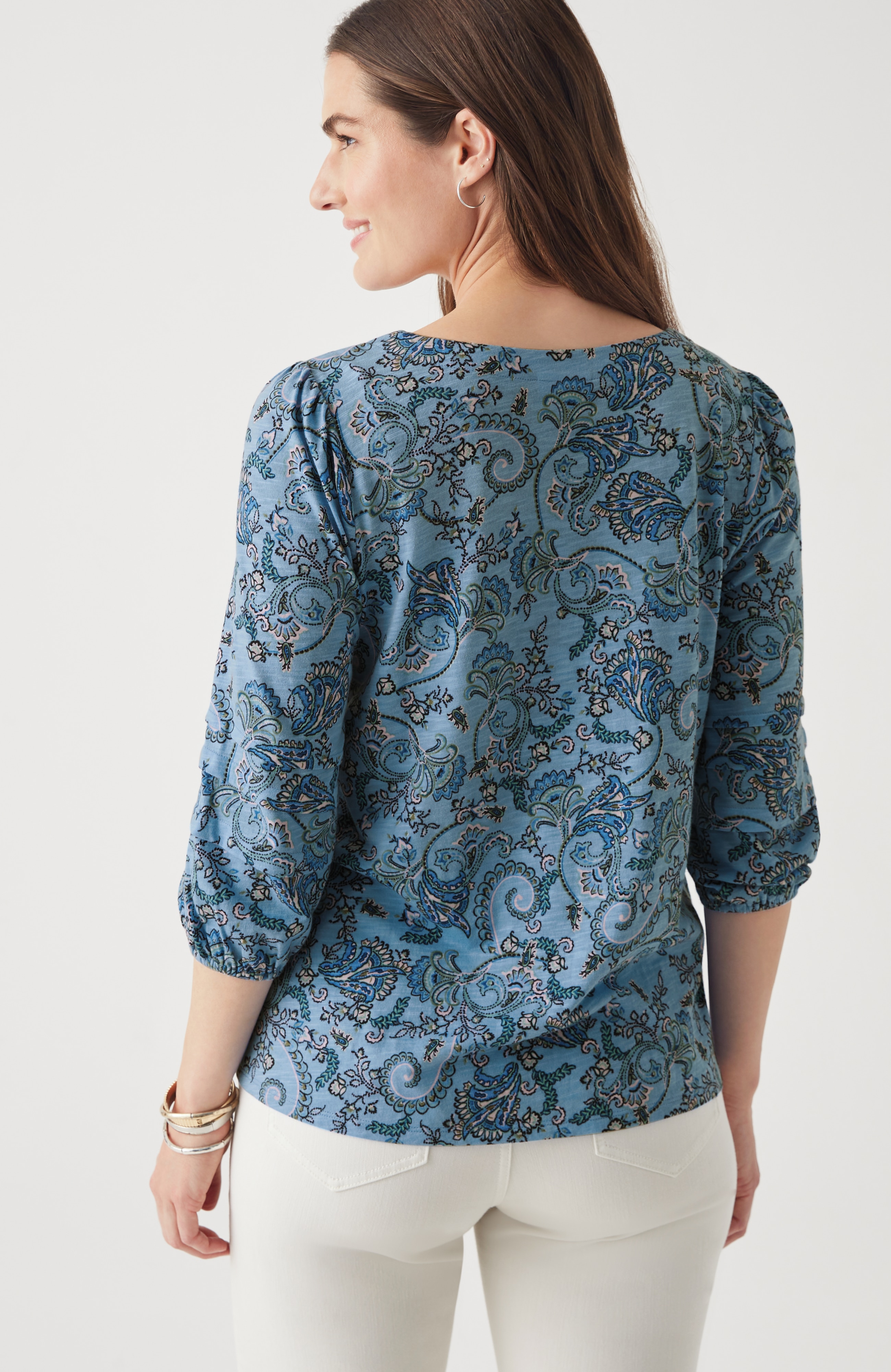 Pleated-Sleeve Tee