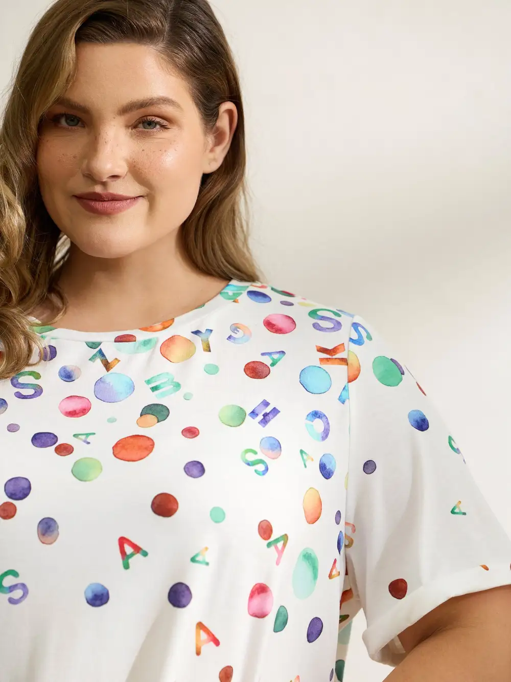 Alphabets Party Round Neck T-Shirt