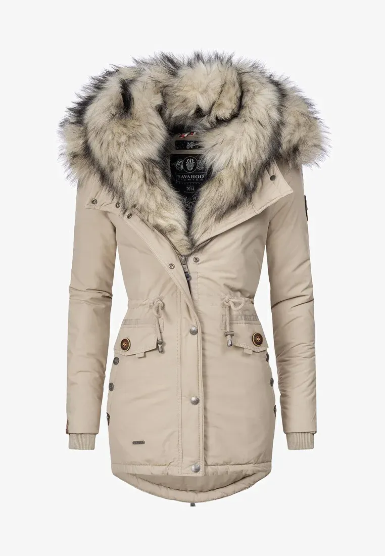 Ladies Winter Thicken Windproof Parka Beige
