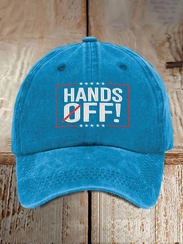 Unisex Distressed Washed Cotton FDT “Hands Off ” Hat