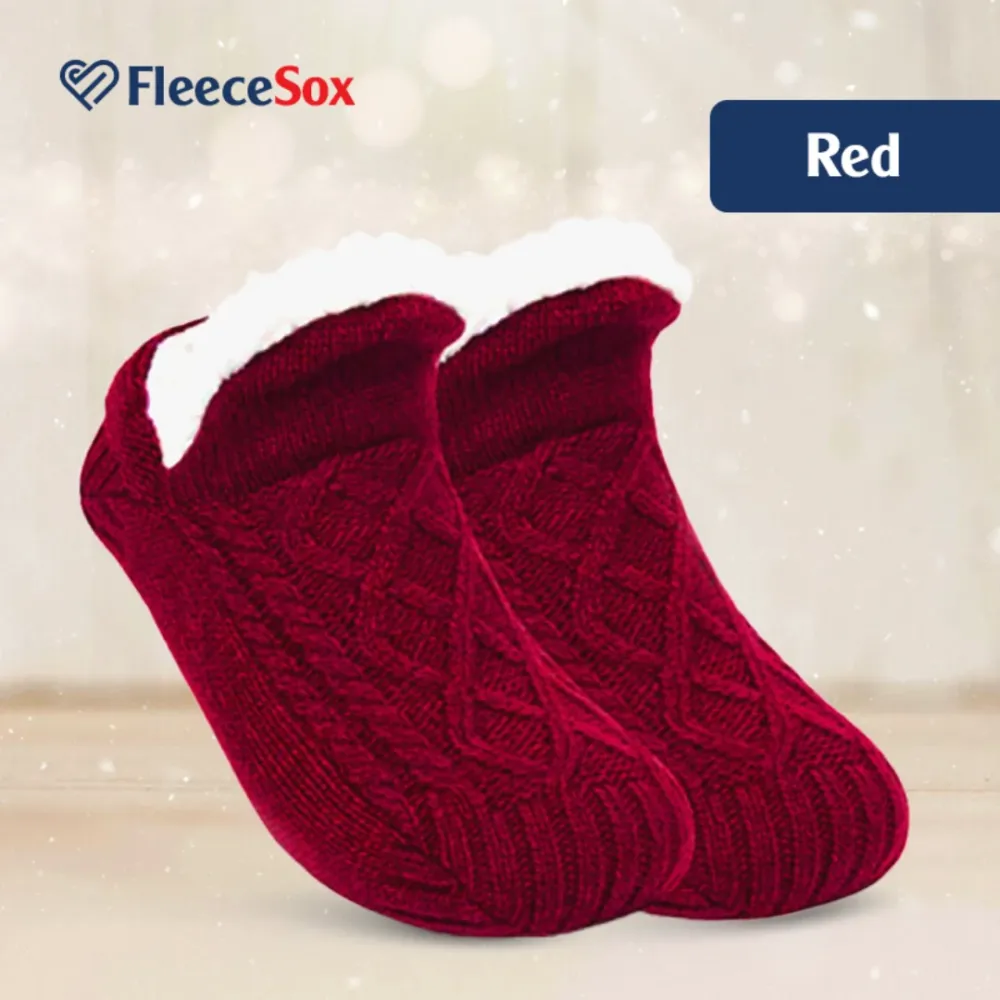 FleeceSox - Fleece-Lined Non-Slip Thermal Slippers Socks