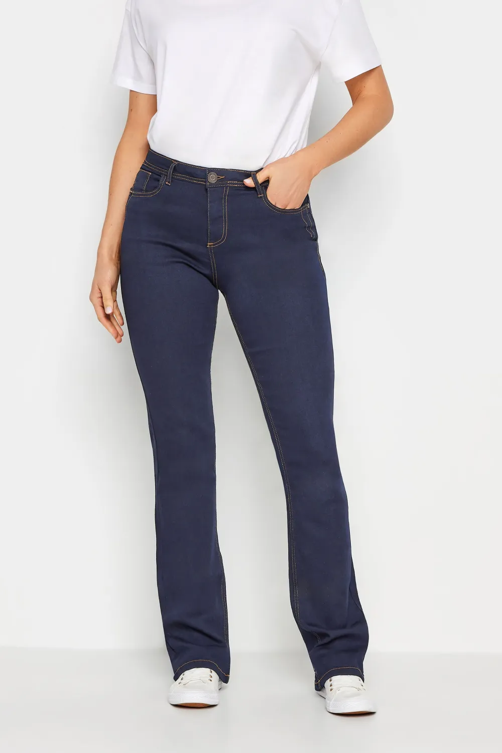 LTS Tall Black RAE Stretch Bootcut Jeans