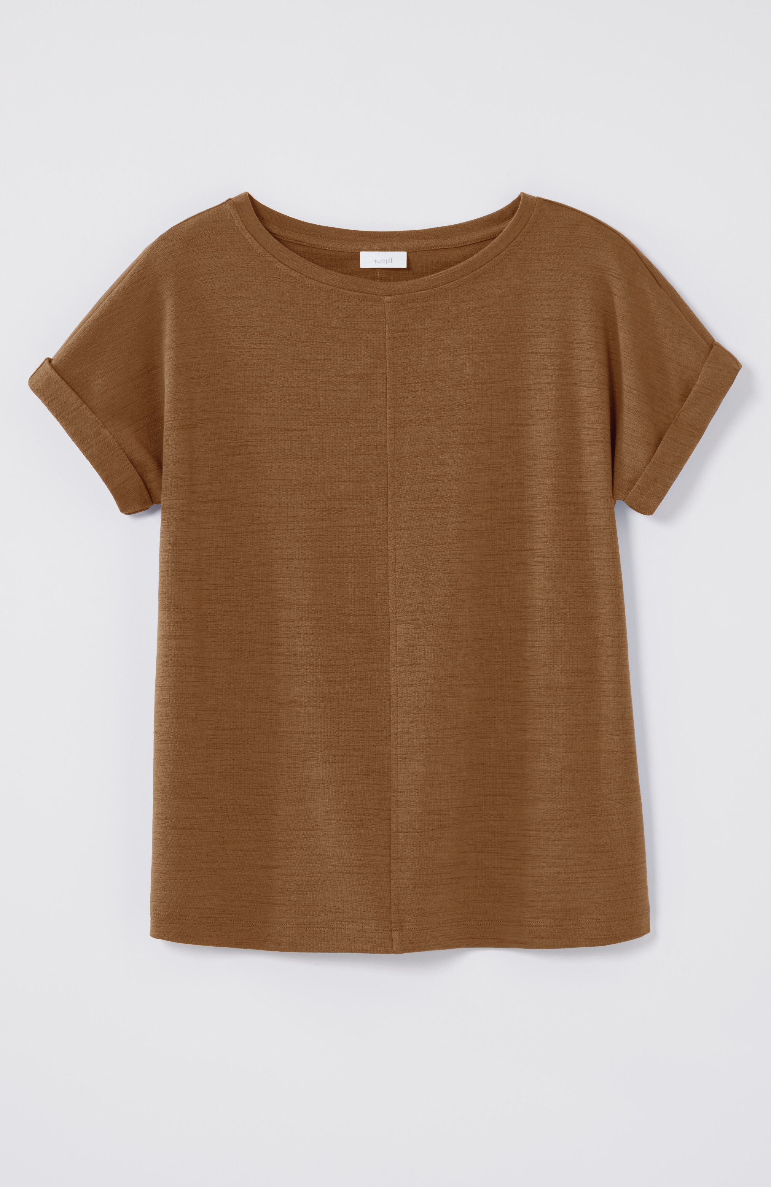 Pure Jill Slub Boat-Neck Tee
