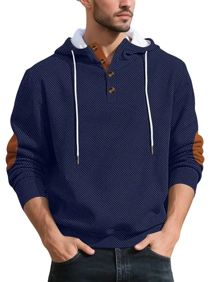 Men's Retro Comfort Warm Textured Fabric Design Sweatshirt