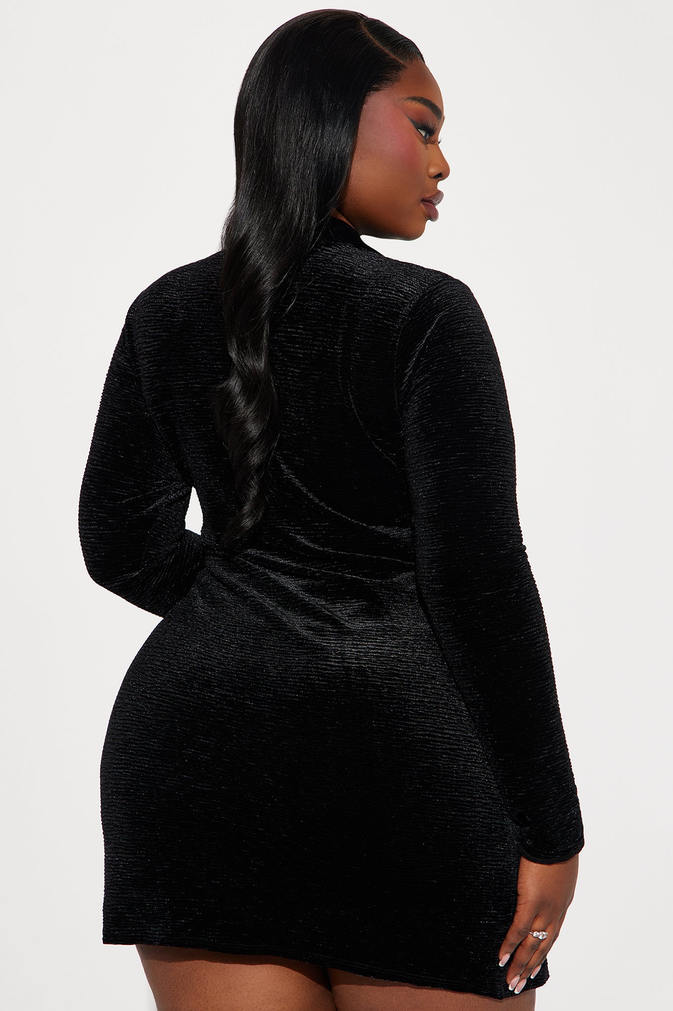 Charming Behavior Velvet Skirt Set - Black