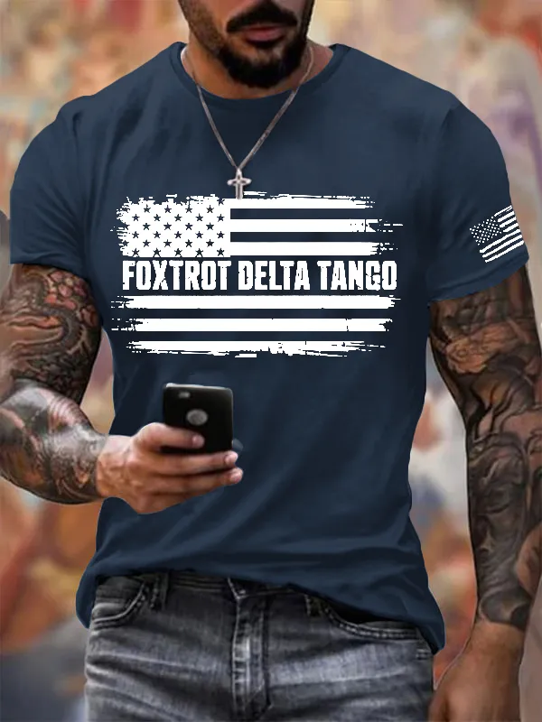 Men'S Foxtrot Delta Tango Print T-Shirt