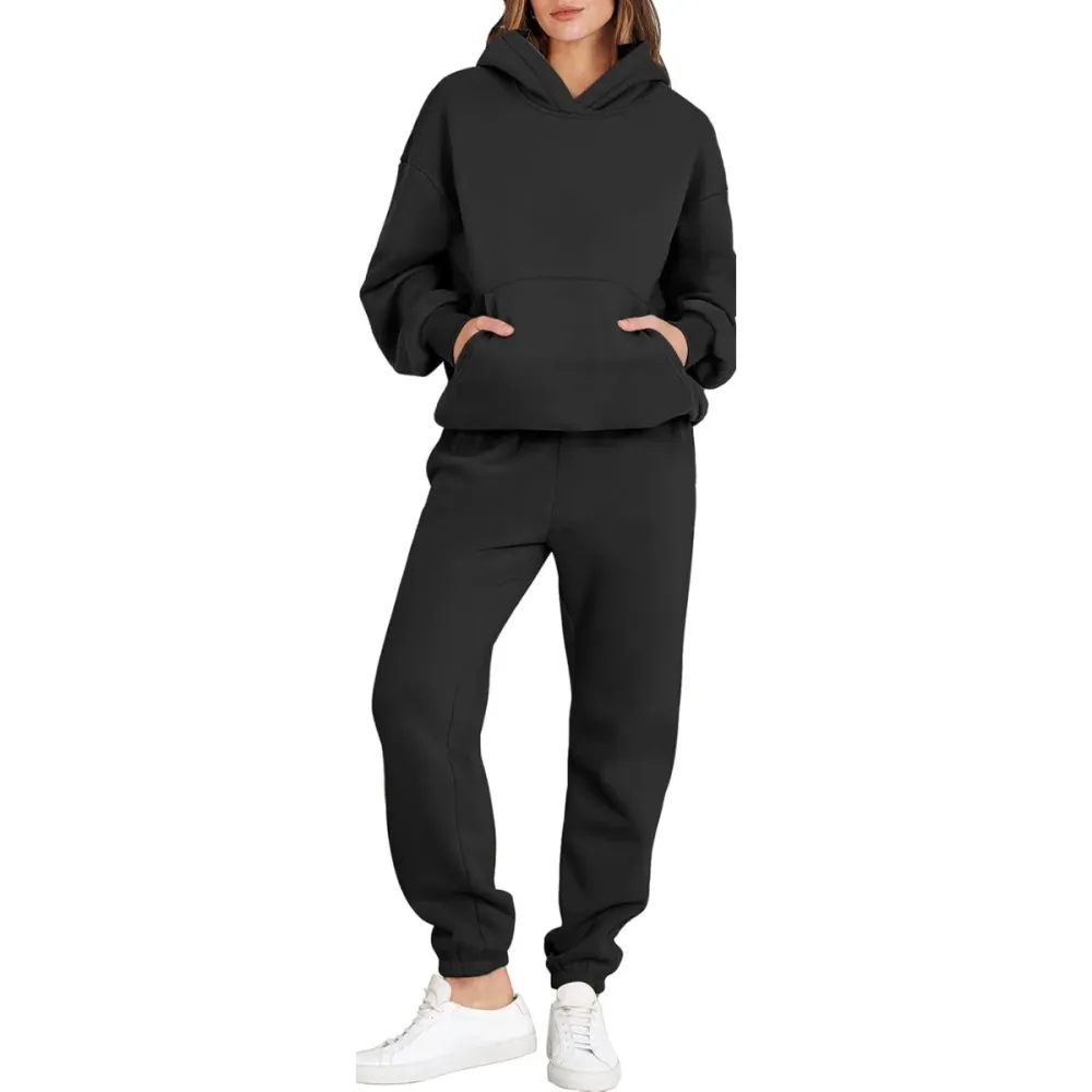Womens 2 Piece Outfits Lounge Hoodie Oversized Sweatshirt Jogger Sweatpants
