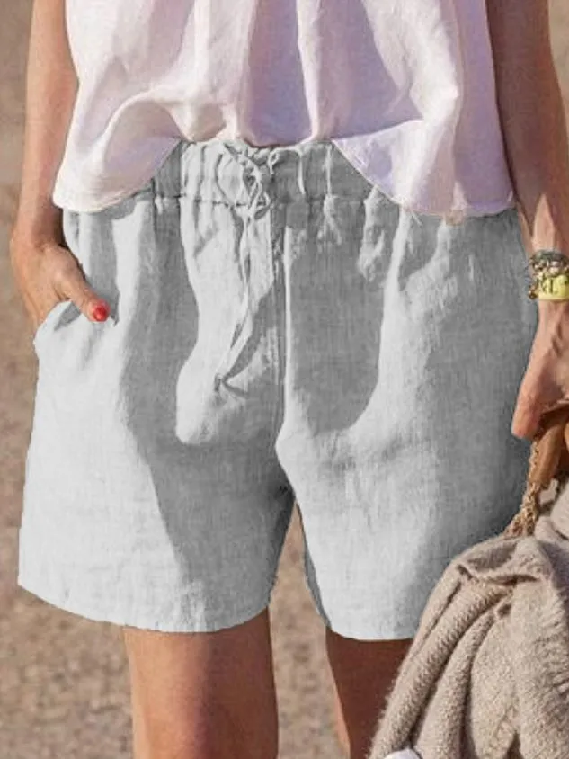 Women Daily Plain Comfort Shift Cotton Shorts
