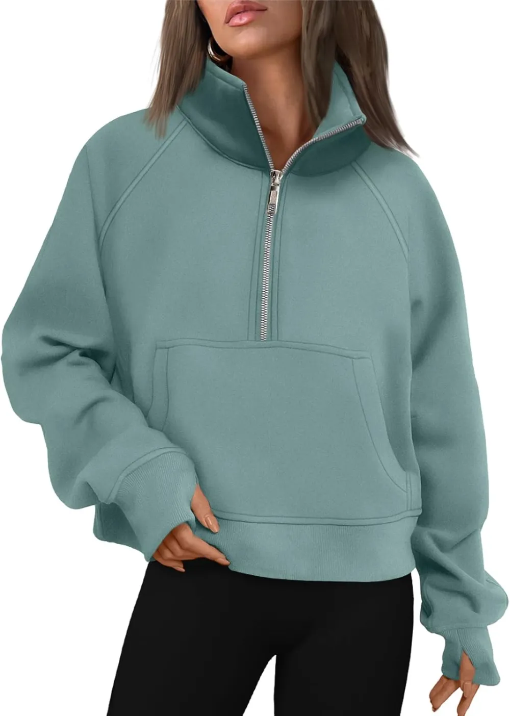 AUTOMET Womens Sweatshirts Half Zip Cropped Pullover Fleece Quarter Zipper Hoodies 2025 Fall Fashion Outfits Clothes