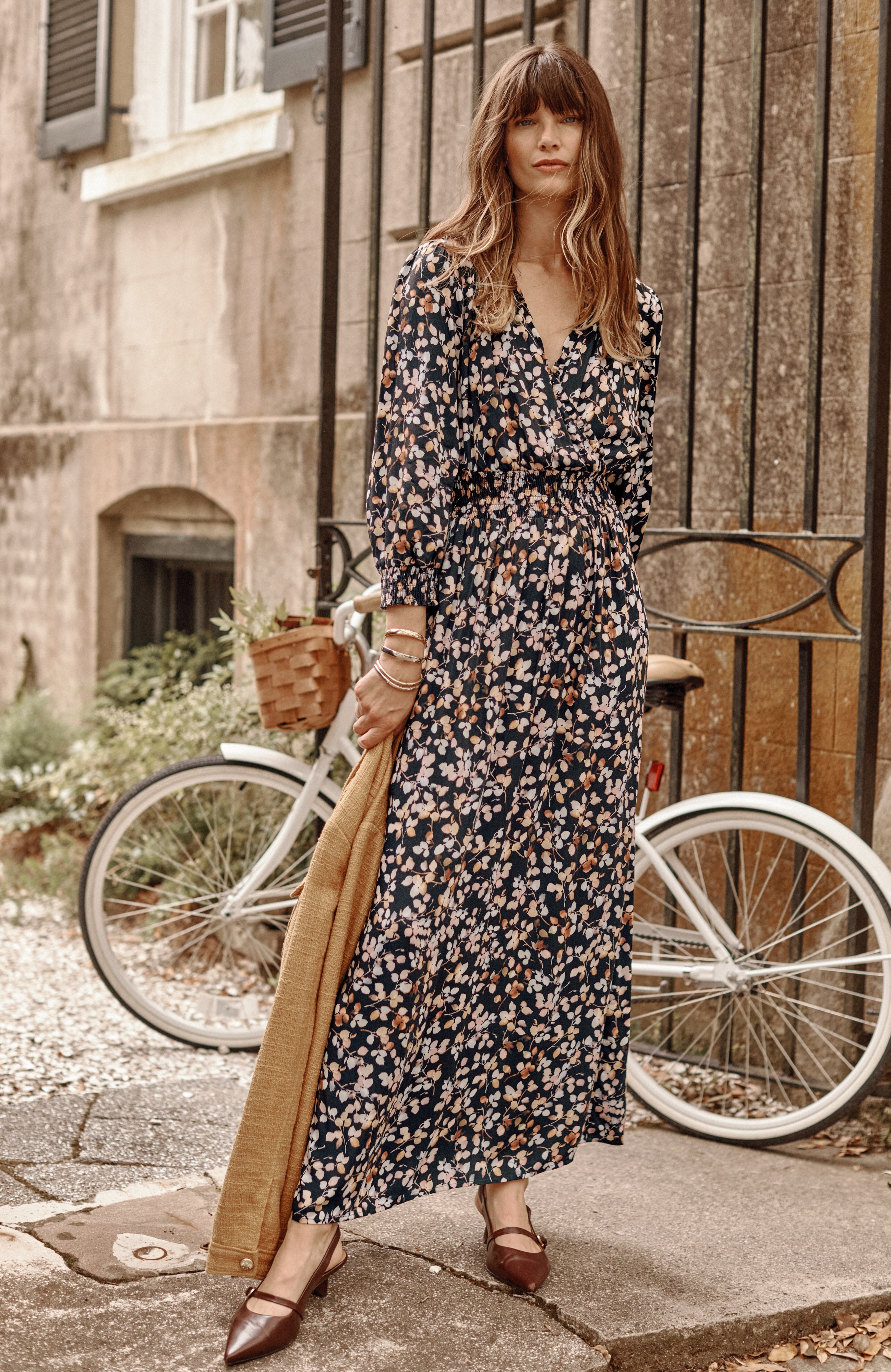 Smocked Sateen Dress