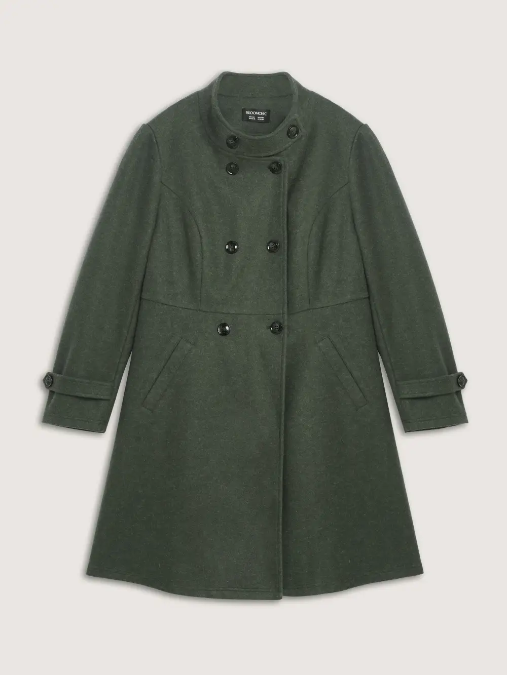 Double Button Pocket Solid Coat