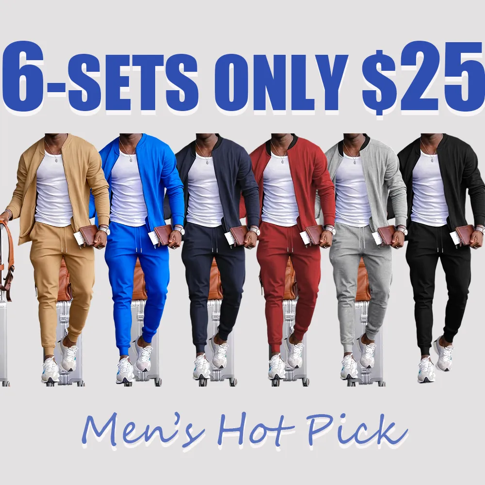 Men’s 2-Piece Sportswear Set – Zip Jacket & Drawstring Pants