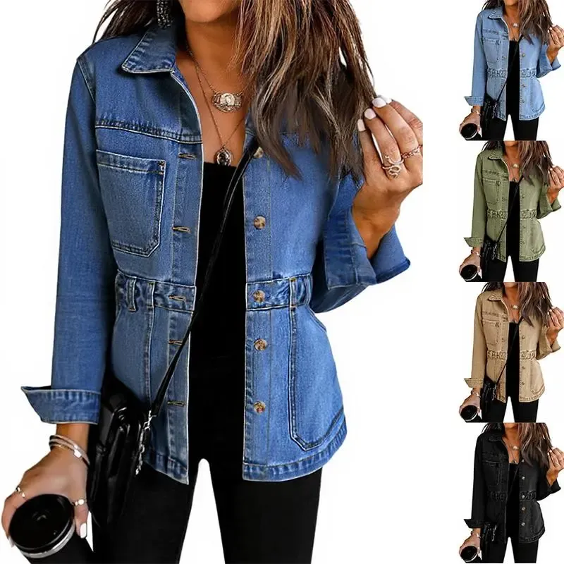 Womens Oversized Denim Jacket Distressed Button Down Boyfriend Jean Jackets 2025 Trendy Shacket