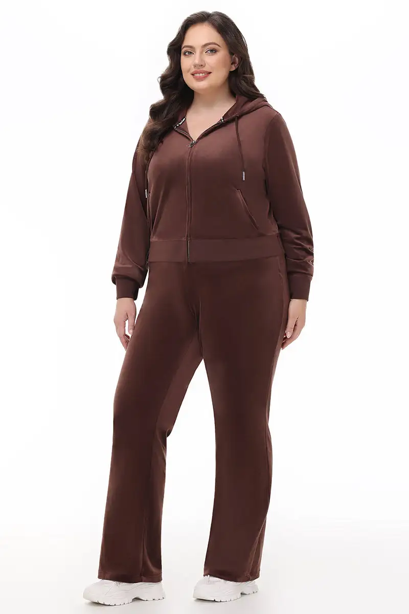 Plus-Size OG Big Bling Velour Track Pants