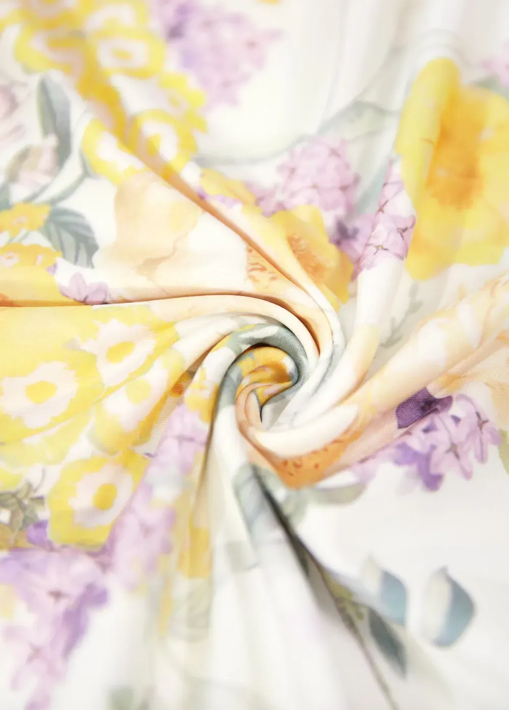 Light Yellow Two Piece Floral Print Dress and Cardigan