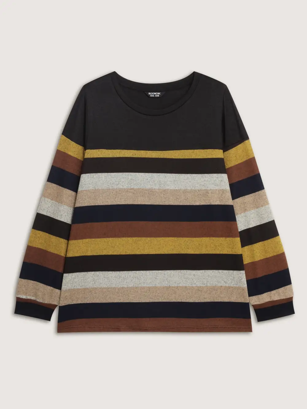 Stretchy Colorful Stripe Relaxed-Fit T-Shirt