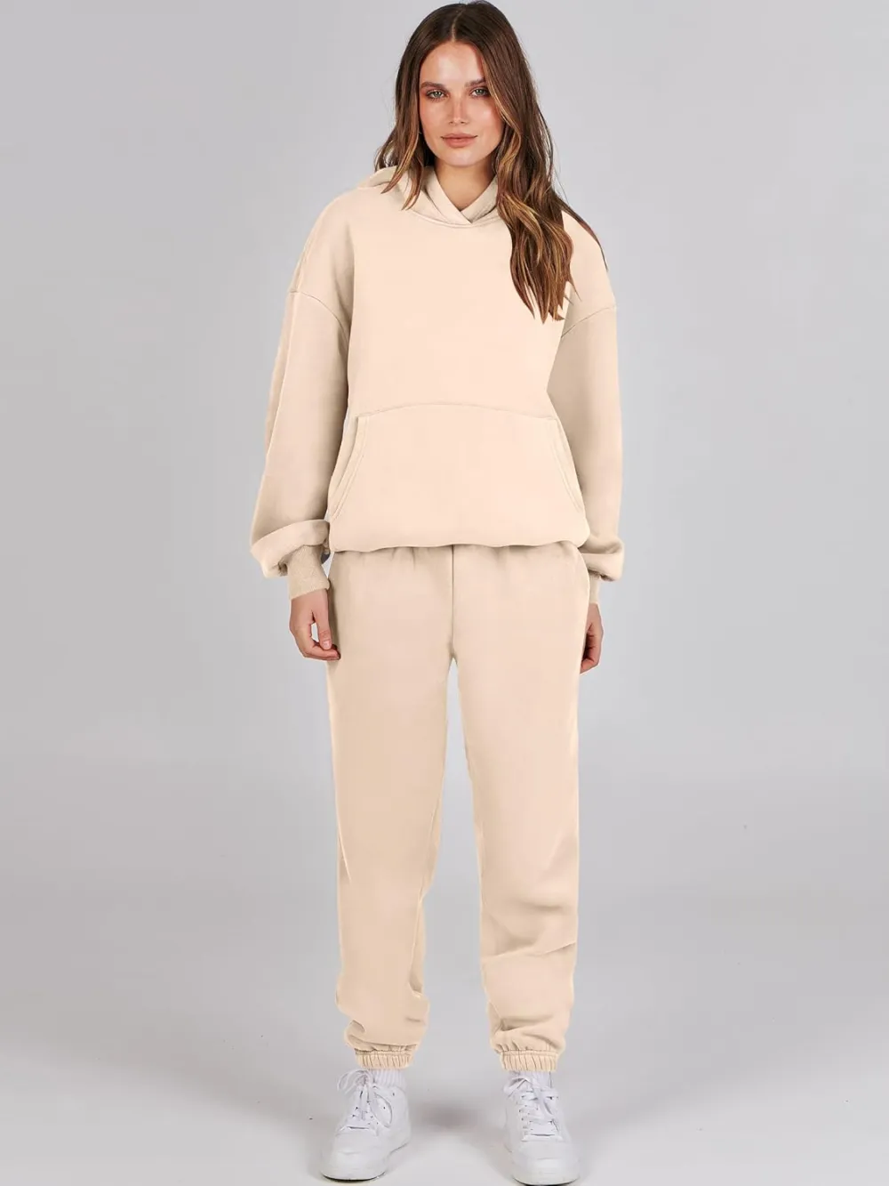 (Clearance Sale $1.99⚡) 2024 Women's Fall Oversized Casual Hoodie Two Piece Sweatshirt Jogging Pants Sweatshirt Set