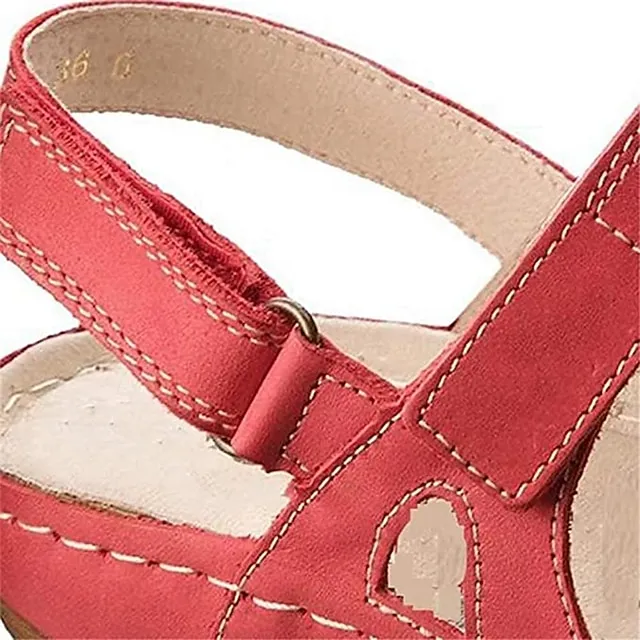 Women's Sandals Comfort Shoes Platform Sandals Plus Size Outdoor Daily Summer Wedge Heel Round Toe Casual Minimalism Walking Shoes PU Leather PU Ankle Strap Solid Color Solid Colored Yellow Pink Blue