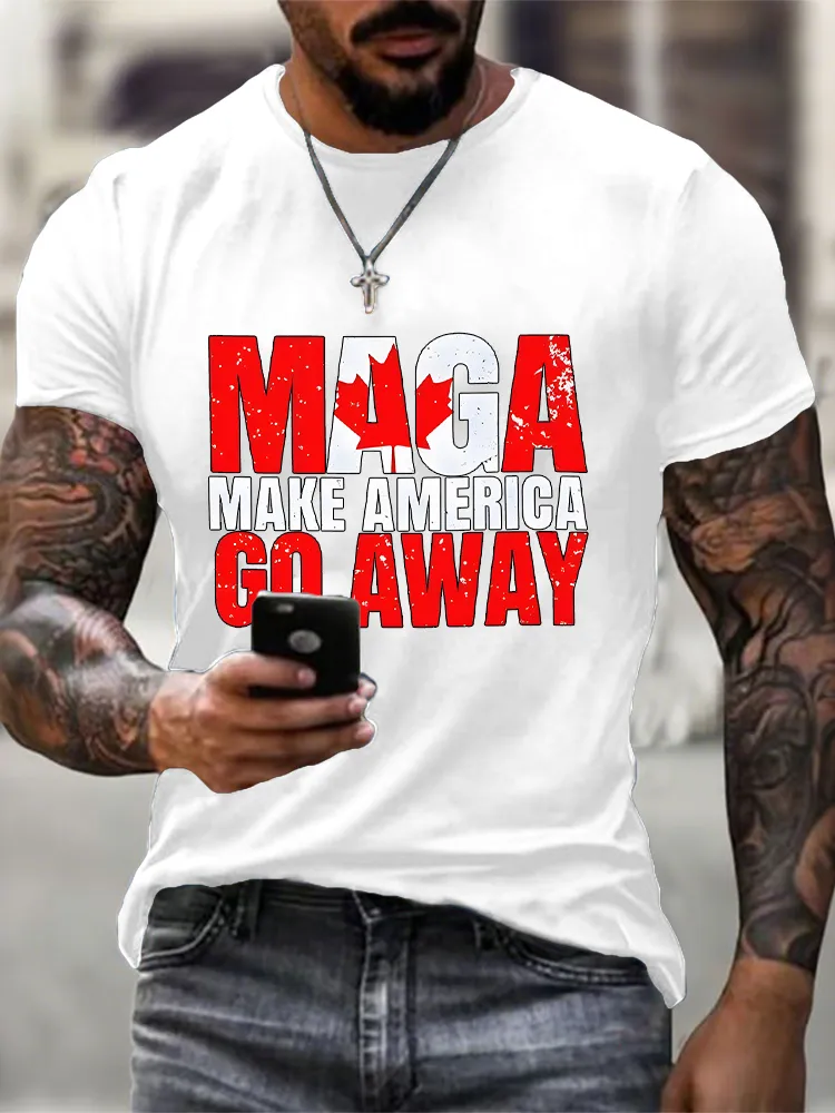 Round-Neck Short-Sleeved Shirt Maga Make America Go Away T-Shirt