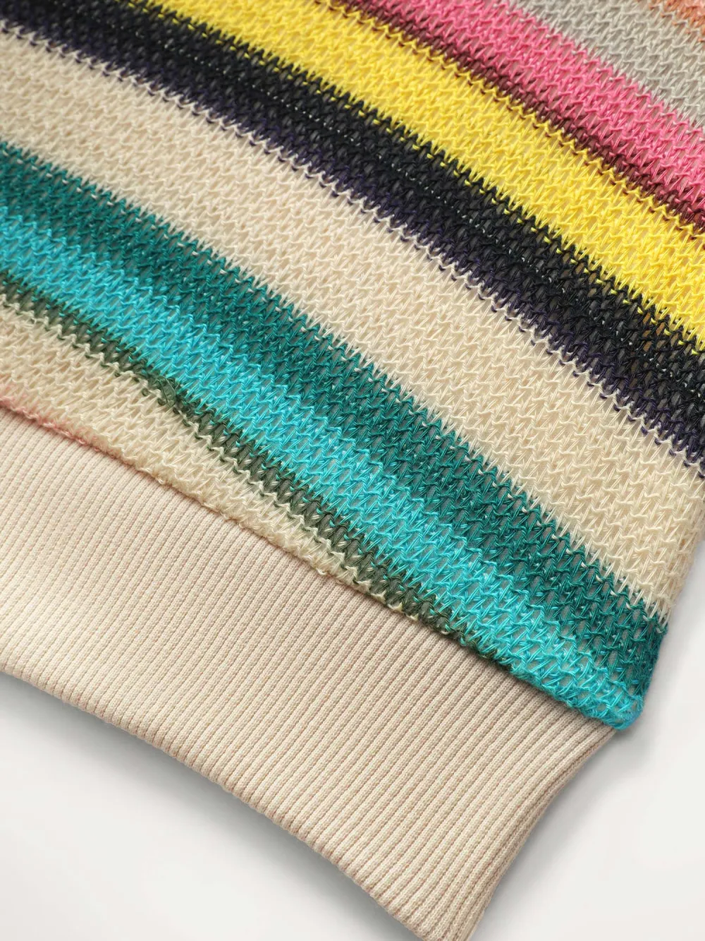 Colorful Stripe Stretchy Ribbed Hem Tank Top