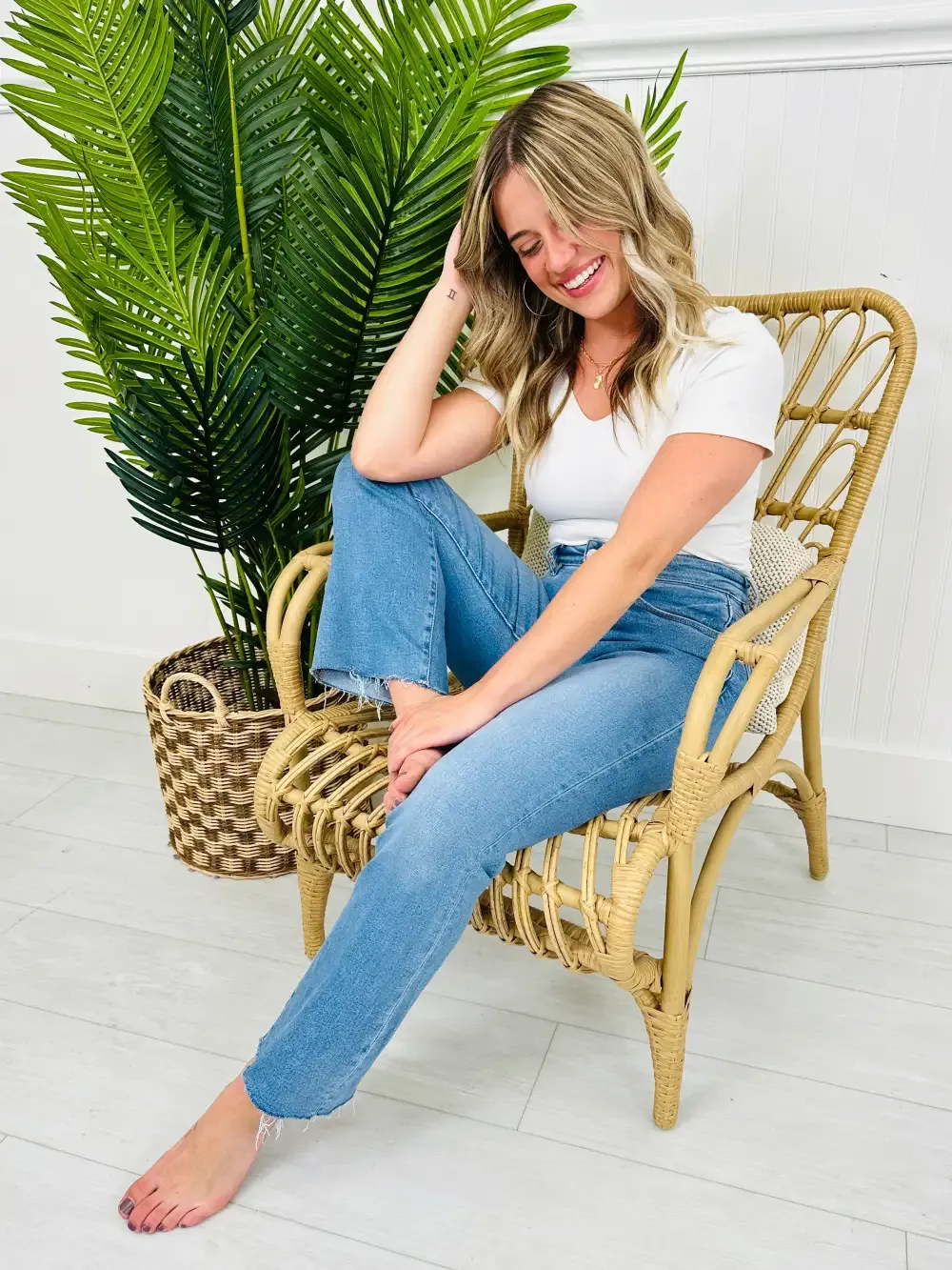 Soft Spot Tummy Control Cropped Kick Flare Jeans