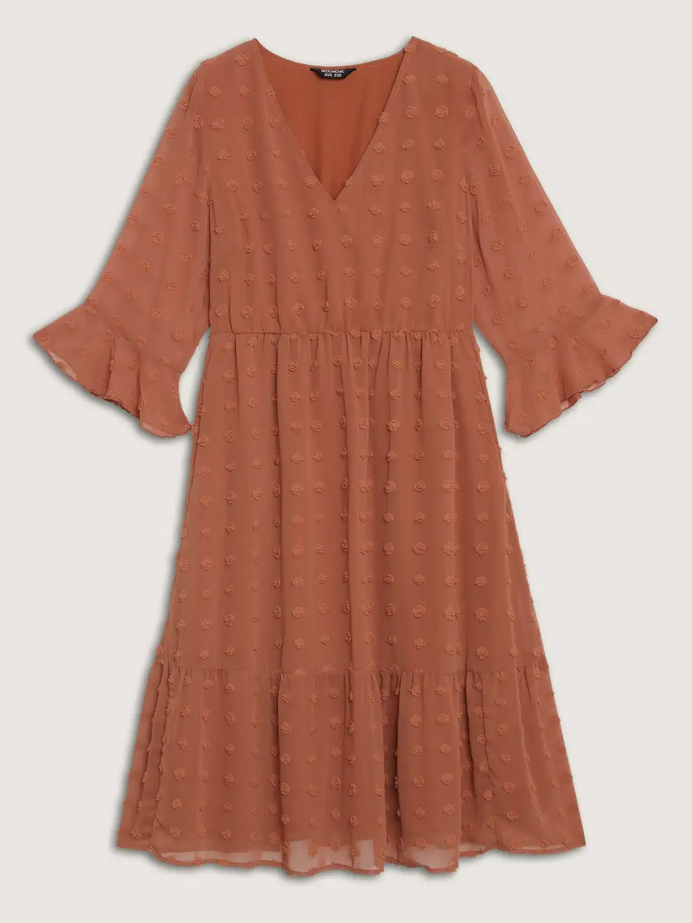 Chiffon Textured Semi Sheer Maxi Dress